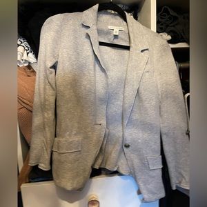 Grey sweatshirt material banana republic blazer
